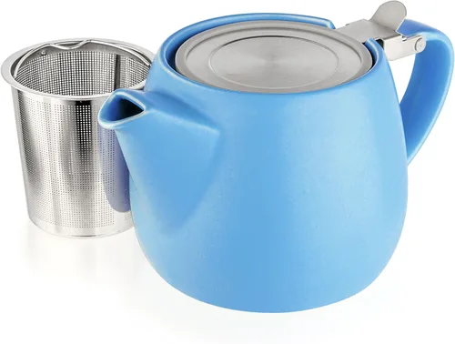 Miniatura 14 de Tealyra - Tetera pequeña de porcelana Pluto gris - 540ml (1-2 tazas) - Acabado único - Tapa de acero inoxidable e infusor extra fino para preparar