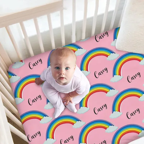Miniatura 11 de Sábana bajera personalizada para cuna de bebé con nombre náutico – Ropa de cama ajustable azul marino personalizada para niños y niñas, paquete