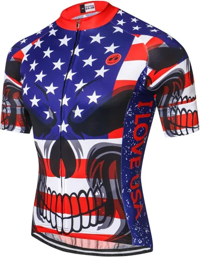 Miniatura 146 de Nuevo Pro cremallera completa hombres ciclismo Jersey manga corta Riding Shirt USA