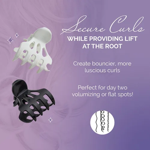 Miniatura 2 de Curl Keeper Pinzas de pelo para cabello grueso y fino, pinzas de garra con dientes anchos (paquete de 12) - Pinzas grandes para mujeres - Soporte