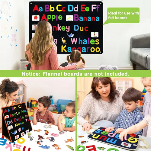 Miniatura 7 de Craftstory 130 piezas de juguetes de aprendizaje del alfabeto, letras de fieltro, tablero Montessori para niños pequeños con tarjetas didácticas