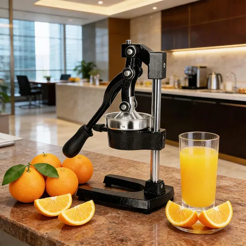 Miniatura 8 de Exprimidor de hierro fundido, exprimidor de naranja, exprimidor de hierro fundido prensa manual resistente, exprimidor sin pelar, exprimidor Negro