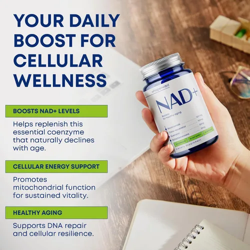Miniatura 7 de Suplemento NAD+ con ribósido de nicotinamida, resveratrol trans y quercetina - Complejo NAD Plus para apoyo energético, cerebro y mitocondrial