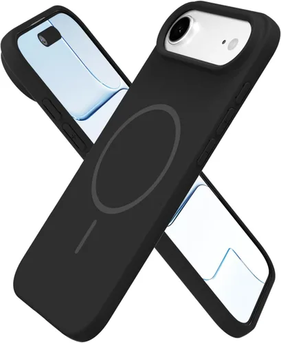 Miniatura 90 de oakxco Funda de silicona Mag Safe para iPhone 17 Pro Max, funda magnética delgada y fina compatible con carga inalámbrica MagSafe, bonita funda Negro