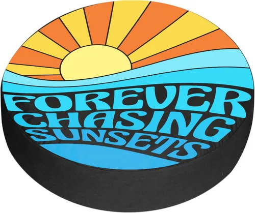 Miniatura 7 de Funda de neumático de repuesto Forever Chasing Sunsets, accesorios de camping para neumáticos de repuesto resistentes a la intemperie, a prueba