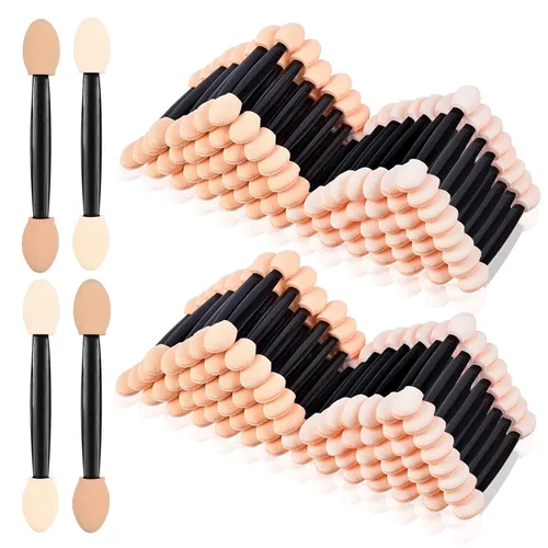 Miniatura 8 de MORGLES Aplicadores de sombra de ojos de doble cara, 50 brochas de sombra de ojos de 2.4 pulgadas para mujeres y niñas, color negro