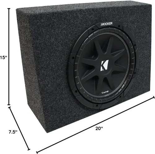 Miniatura 2 de KICKER Paquete 43C104-N con cabina estándar estándar universal Comp C10 Single 10" Sub Box Enclosure - Final 4 Ohm