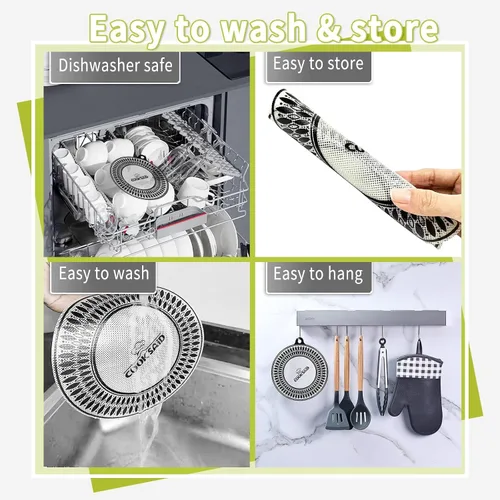 Miniatura 7 de Cook's Aid 2 protectores de silicona para placa de inducción de 7.9 pulgadas (magnético) Protector de estufa de inducción resistente al calor a