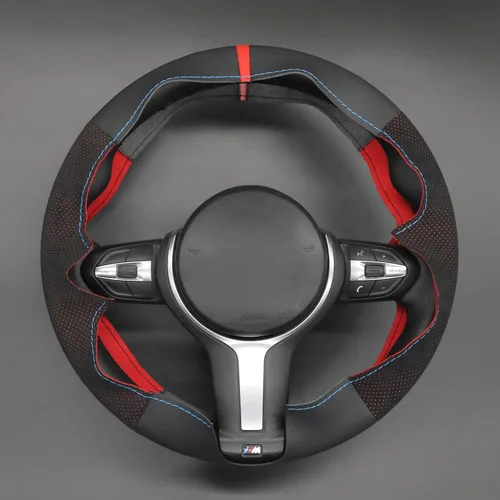 Miniatura 4 de MEWANT - Funda para volante de automóvil cosida a mano de Athsuede para BMW F87 M2 F80 M3 F82 M4 M5 F12 F13 M6 F85 X2 X5 M F86 X6 M F33 F30 M