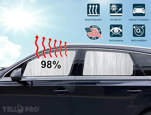 Miniatura 2 de YelloPro - Parasol para asiento trasero de ventana lateral de segunda fila, ajuste personalizado para Toyota Tacoma 2016, 2017, 2018, 2019, 2020