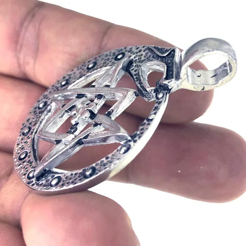Miniatura 5 de Celtic VIking Jewelry Ouroboros unicursal Dragón Serpent Naga Bakunawa Pagan Peltre Collar con colgante para hombre de buena suerte amuleto