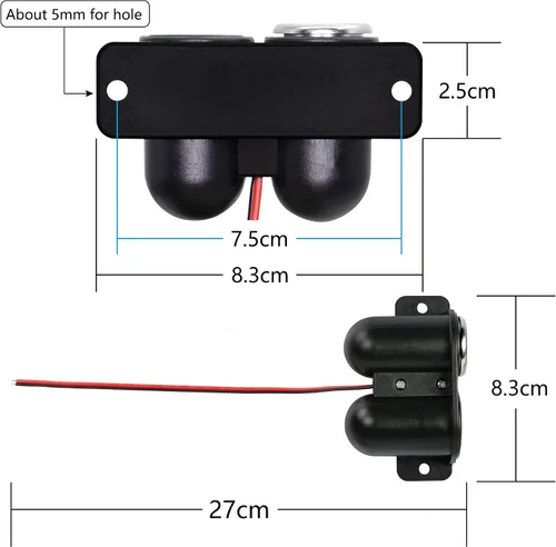 Miniatura 6 de Enchufe USB para encendedor de cigarrillos de 12 V, doble salida USB con cubierta para encendedor y cable, para automóvil, camión, RV, teléfono, etc