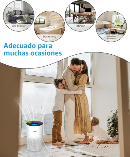 Miniatura 8 de Purificadores de aire para el dormitorio del hogar, filtro de aire ADTARK con filtro 3 en 1, modo de sueño y función de aroma, 3 modos de luz