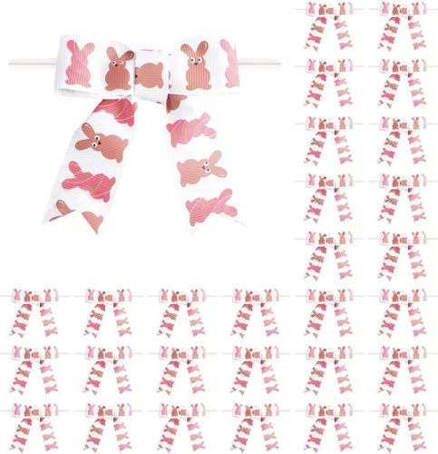 Miniatura 16 de Meseey 30 lazos de cinta impresos de béisbol de 3 pulgadas, lazos pequeños para envolver regalos, baby shower, boda, recuerdos de fiesta, paletas