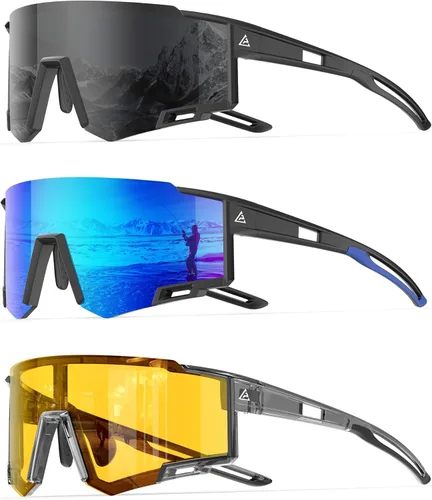 Miniatura 16 de KALIYADI Gafas de sol deportivas para hombre, polarizadas, gafas de sol para mujer, gafas de sol para correr con UV400 para pesca y ciclismo