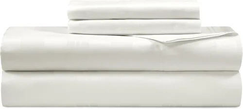 Miniatura 12 de Royale Linens - Juego de sábanas de 400 hilos, 100 % algodón cultivado en EE. UU., 4 piezas, sábana de satén, tamaño Queen - 1 sábana bajera, 1