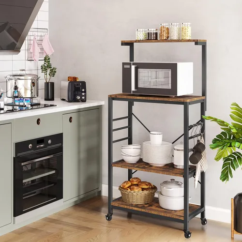 Miniatura 11 de Yaheetech Estante para hornear de cocina con ruedas (16 pulgadas de profundidad x 24 pulgadas de ancho x 50 pulgadas de alto), carrito de cocina