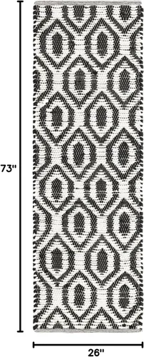 Miniatura 2 de Unique Loom Chindi Jute Collection - Alfombra de área (2 pies 2 pulgadas x 6 pies 1 pulgada, color blanco y negro)