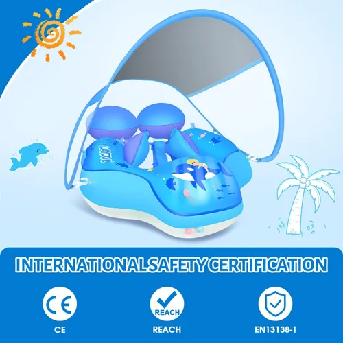 Miniatura 3 de LAYCOL - Flotador de piscina para bebés con toldo de protección solar FPU 50+, con cola trasera que evita vuelcos, flotador inflable para bebés