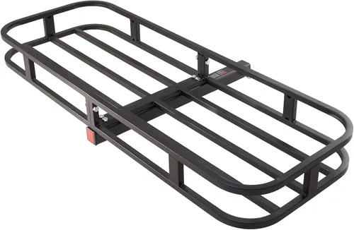 Miniatura 9 de VEVOR Portaequipajes de Enganche de 53 x 19 5 pulgadas, Cesta de Montaje para Remolque con Capacidad de 500 libras, Rack Portaequipajes de Acero que