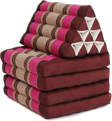 Miniatura 2 de Leewadee Cómodo colchón japonés de suelo, cama tailandesa con cojín triangular, colchón futón, tapete de masaje tailandés extra largo, 89 x 20 Rosa