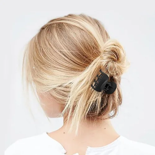 Miniatura 6 de DEEKA Pinzas para Cabello Pinzas de Garra Pequeñas para Cabello Fino y Corto Paquete de 4 Doble Fila de Dientes 1.6" Medianas Mate Accesorios Negro