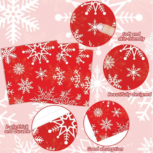 Miniatura 3 de ZOIIWA 200 piezas de vajilla de fiesta temática de Navidad desechable, suministros de fiesta de Feliz Navidad, juego de vajilla de Navidad