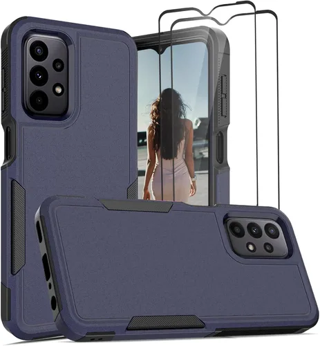 Miniatura 180 de Jeylly Compatible con Samsung Galaxy A22 5G Funda, Funda Samsung A22 5G con 2pcs protectores de pantalla de vidrio templado