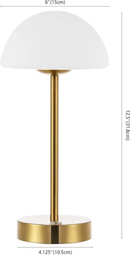 Miniatura 6 de JONATHAN Y Lámpara de mesa LED portátil recargable moderna de 12.5 pulgadas, latón/blanco, lámpara de acento táctil regulable inalámbrica