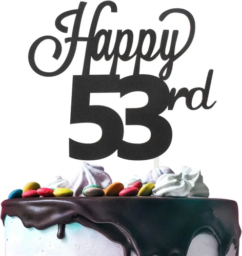 Miniatura 25 de LINGTEER - Decoración para pastel con texto "Happy Birthday 100", color negro