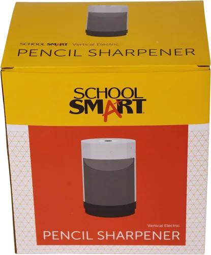 Miniatura 6 de School Smart sacapuntas vertical para lápices, 6 x 4 pulgadas, eléctrico, Negro/Plateado