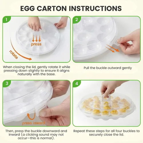 Miniatura 7 de HANSGO Recipientes para huevos rellenos con tapa, bandejas portaplatos para huevos rellenos con 22 ranuras para fiesta navideña y cocina del hogar