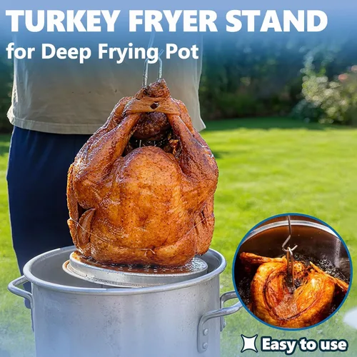 Miniatura 4 de Kit de soporte para freidora de pavo SafBbcue Soporte vertical para asar pollo con estante para pollo Asador con soporte para pavo Kit de accesorios
