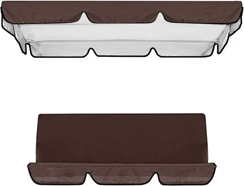 Miniatura 19 de Juego de fundas de repuesto para columpio de toldo, juego de repuesto para columpios de 2/3 plazas, protección para todo tipo de clima, columpios