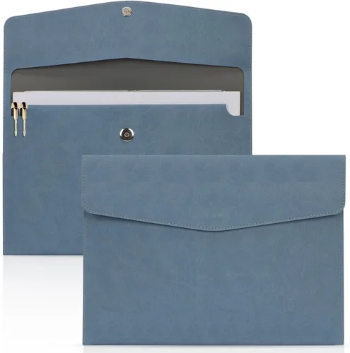 Miniatura 11 de Toplive Carpeta de Archivos para Documentos, Impermeable Delgada de Cuero PU A4 Carpeta Tipo Sobre Organizador de Archivos y Documentos Estuche