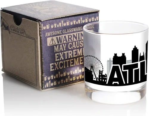 Miniatura 7 de Toasted Tales - Vaso de whisky Atlanta Skyline Cityscapes Regalo para gente de Atlanta City Vasos de ciudad urbana Old Fashioned Rocks Regalo