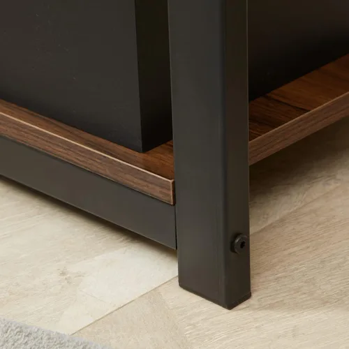 Miniatura 9 de HOMCOM Soporte multimedia con estante de audio de 4 niveles, estante de esquina para medios AV con gestión de cables para reproductores de DVD
