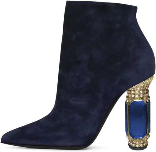 Miniatura 36 de FSJ Botas de tacón alto con punta puntiaguda para mujer, con tacón alto, con cremallera lateral brillante, estilo casual, para uso diario, zapatos