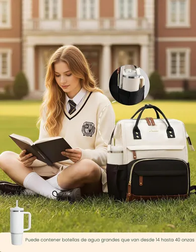 Miniatura 2 de LOVEVOOK - Mochila para computadora portátil de 15.6 pulgadas para mujeres, mochila de gran capacidad para trabajo y negocios, bolsa impermeable