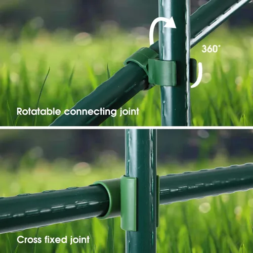 Miniatura 5 de Conectores de estacas de jardín ajustables, clips de plástico para varillas de 0.43 pulgadas de diámetro, juntas de conexión para jaula de tomate