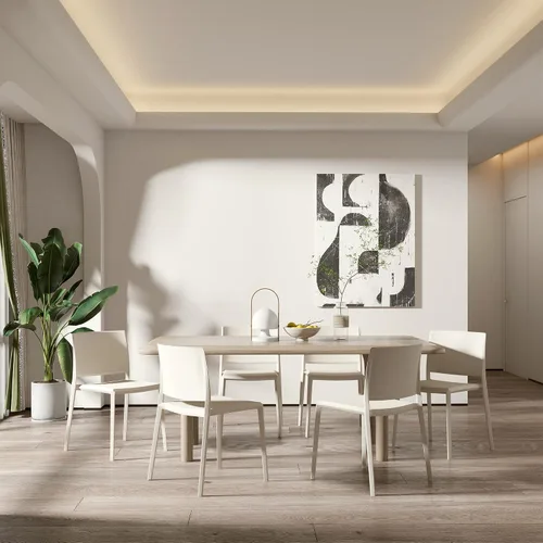 Miniatura 7 de LESHI Silla de comedor moderna apilable de plástico con respaldo sin brazos para comedor, sala de estar, jardín, patio, balcón, escritorio