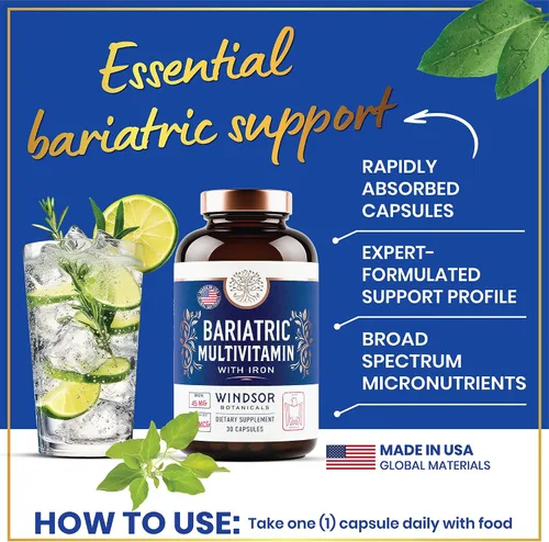 Miniatura 4 de Bariatric Multivitamínico con hierro, 45 mg de hierro una vez al día, 21 vitaminas esenciales, vitaminas bariátricas fáciles de tragar para mujeres