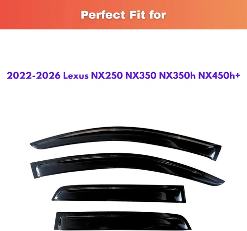 Miniatura 125 de KPY Visor de ventana compatible con Kia Soul 2009-2013, Protector contra lluvia de 4 unidades, deflectores de ventilación de ventana lateral