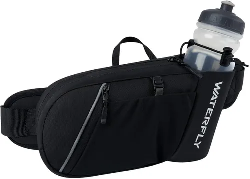 WATERFLY Riñonera de Cintura: Mochila de Senderismo con Soporte para Botella de Agua y Correa, Riñonera para Hidratación para Hombres y Mujeres,
