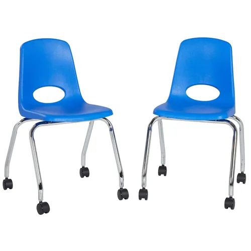 Miniatura 16 de FDP - Silla escolar móvil de 18 pulgadas con ruedas para niños, adolescentes y adultos, asiento ergonómico para aprendizaje en casa, aula u oficina