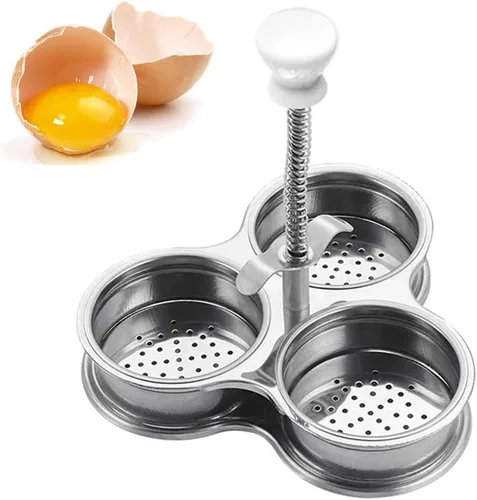 Zerodis Huevo, acero inoxidable antiadherente para hacer huevos escalfados, vaso de caldera de huevos, regalo para padres, madres y amigos (plateado)