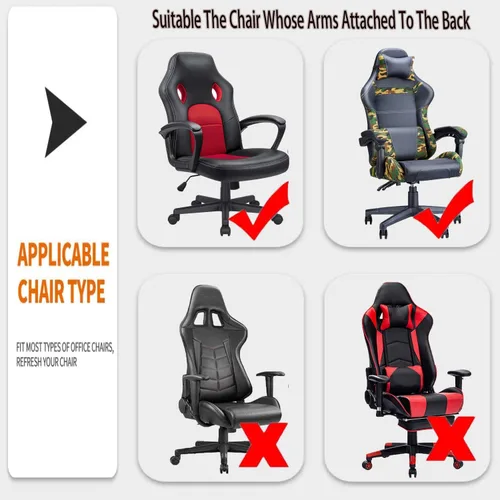 Miniatura 5 de Deisy Dee SIN Silla, SOLO Fundas para Sillas Gaming, Fundas Deslizables Gaming Fundas de Poliéster Elástico para Silla Gaming Reclinable de Carreras