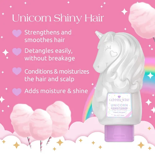 Miniatura 3 de Glimmer Wish - Acondicionador de unicornio para niños, acondicionador libre de parabenos y sulfatos para cabello fuerte y suave, cuidado capilar