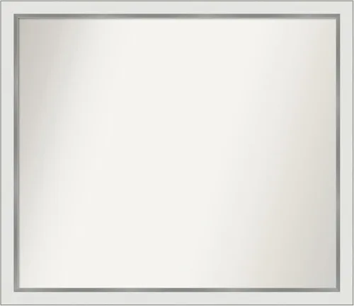 Miniatura 352 de Amanti Art Espejo de baño blanco para sobre el fregadero, 30 x 35 pulgadas, espejo de tocador rectangular estrecho de Eva de oro blanco, marco