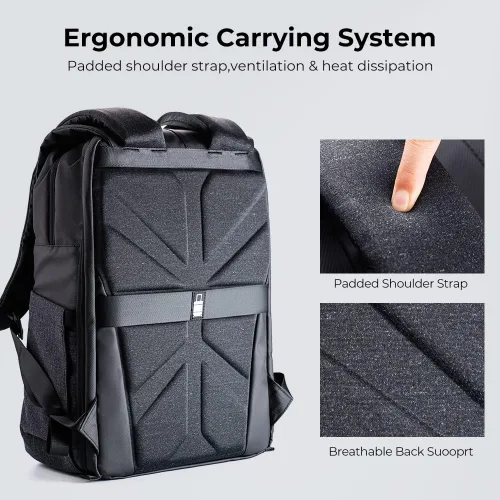 Miniatura 6 de K&F Concept Mochila para Cámara, Bolsas de Cámara para Fotógrafos Cámaras Dslr Compatible con Canon Nikon Sony DJI Mavic Drone, Bolsa de Gran gris